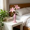 Ornaments with Formal Dress Shape Vase 3D One-Piece Molding Pearlescent Texture Flower Arrangement Ornament for Home Decor