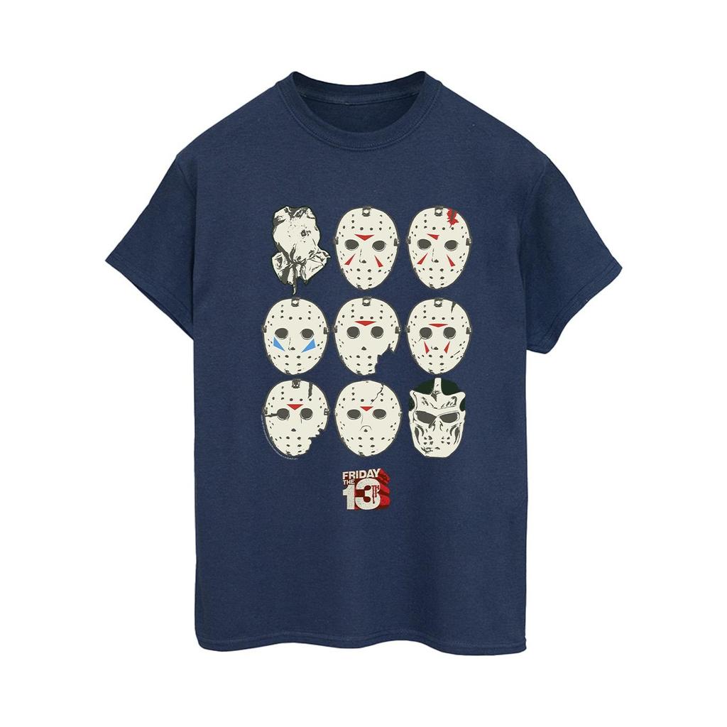 Friday The 13th Womens/Ladies Jason Masks Cotton Boyfriend T-Shirt