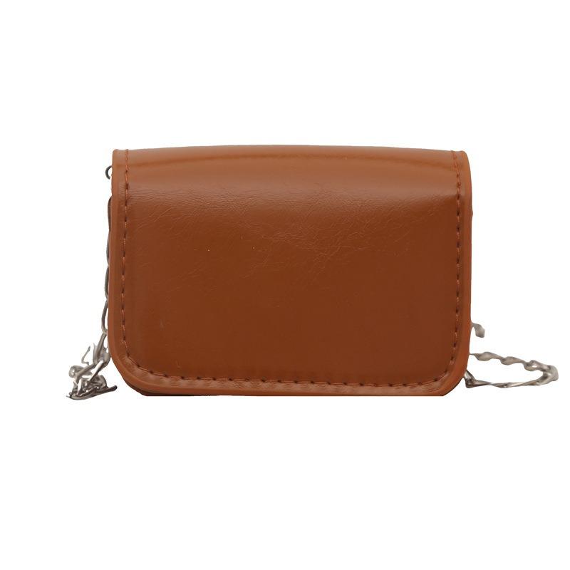 New mini solid color casual small square bag, premium texture simple chain, shoulder messenger bag, women's bag.