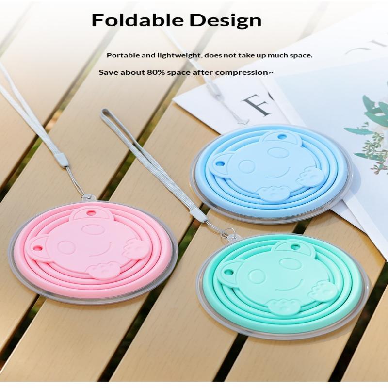 180Ml Portable Silicone Folding Water Cup Heat Resistant Foldable Mug With Lid For Outdoor Travel Drinking