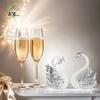 2pcs Swan Model Figurine Collectibles - Swan Cake Topper, Dessert Baking Decor Ornament, Car Interior & Home Decoration