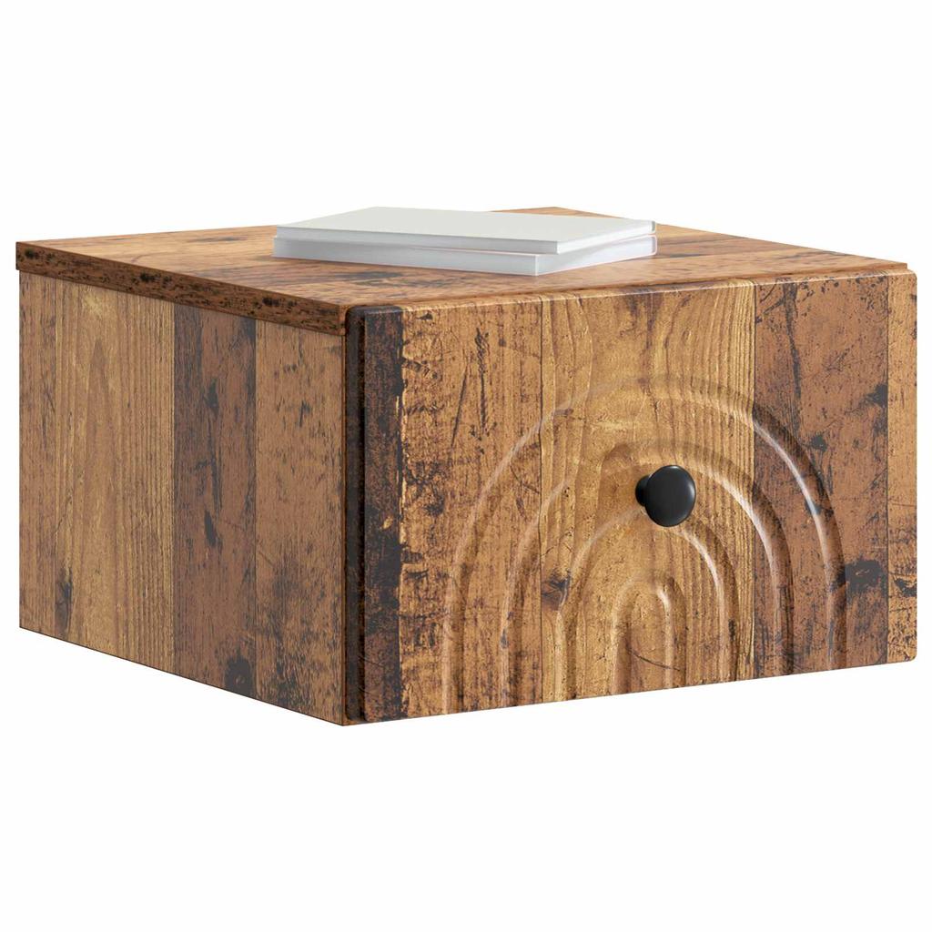 Wall Mounted Nightstand Reclaimed Wood 33 x 34.5 x 20 cm
