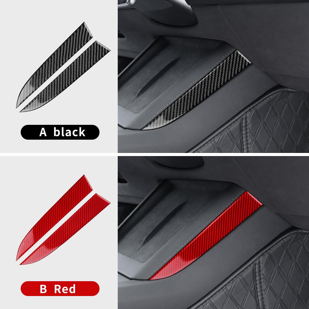 Real Soft Carbon Fiber Interior Trim Sticker For Tesla Model 3 Highland 2025 Car Steering Wheel Reading Audio Panel Accessories