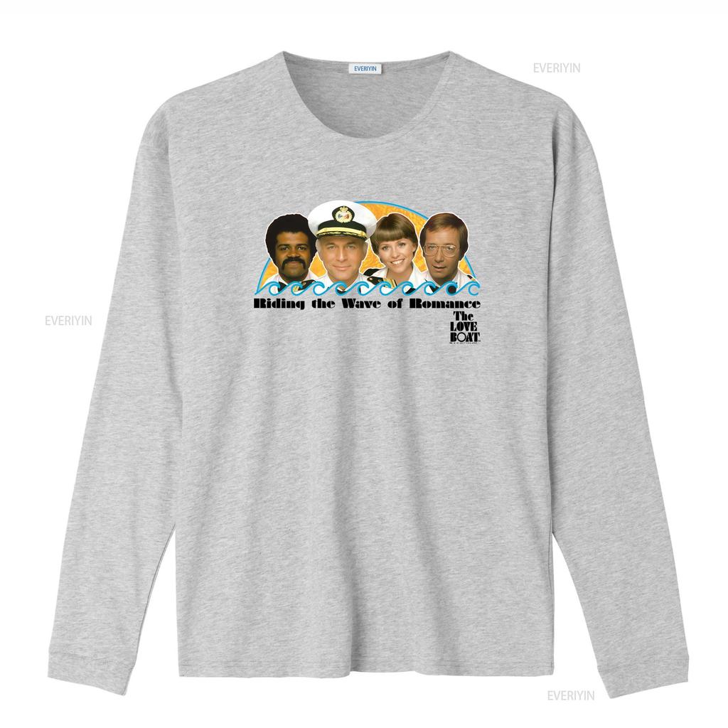 Love Boat Wave Of Romance T Shirt S 2Xl Light Blue Crew Neck  vintage Washed graphic Top For Everyday Wear Casual Unisex homme