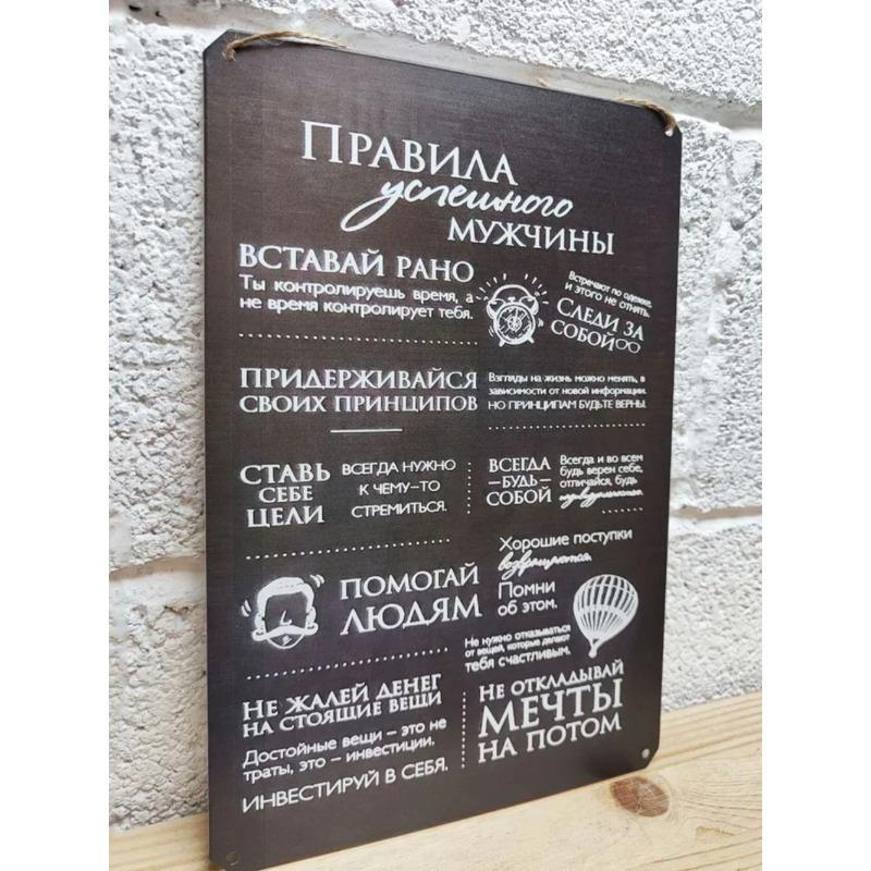 Man Rules Metal Poster, February 23 Gift Wall Art 20x30cm