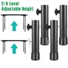4Pcs Table Leg Extenders 2/4 Level Adjustable Height Table Leg Risers with Fixing Bolts Heavy Duty Steel Furniture Leg Accessory