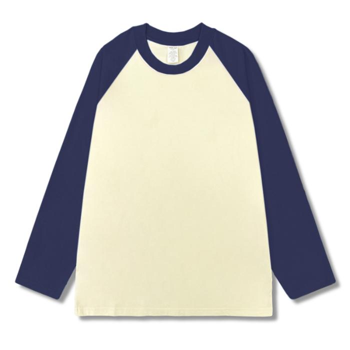 

Oversize Shoulder Insert Long Sleeve T-Shirt Women s Spring Autumn American Color Block Base Shirt Loose Neck Pure Cotton Top XXXL