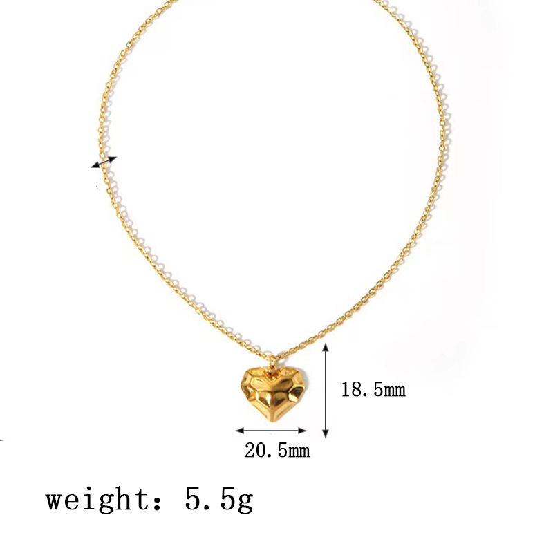 Elegant Personalized Double Heart Pendant Titanium Steel Necklace for Women