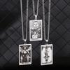 Pendant 22 Tarot Card Retro Fashion Men's Square Card Jewelry Necklace