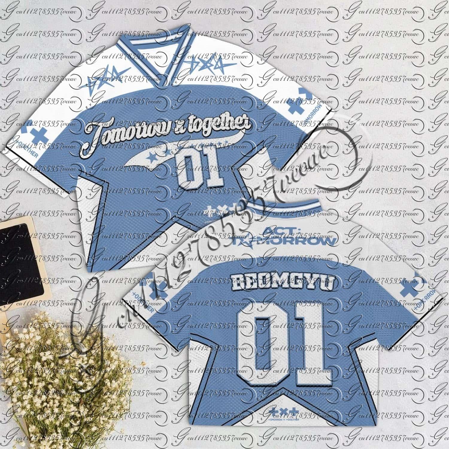 TXT  Tomorrow X Together  Unisex Oversized Retro Baseball Jersey Kpop Streetwear Fans Casual Mesh Top familyMatching S