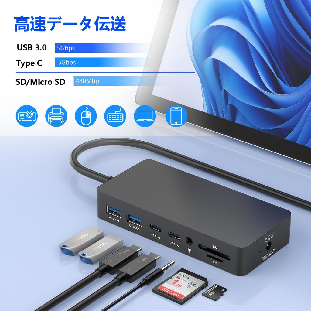 Neues Surface Dock mit Triple-Display-Unterstützung HDMI x 2 Microsoft Surface Dockingstation Kompatibel mit Surface Pro Surface Laptop Laptop Go und