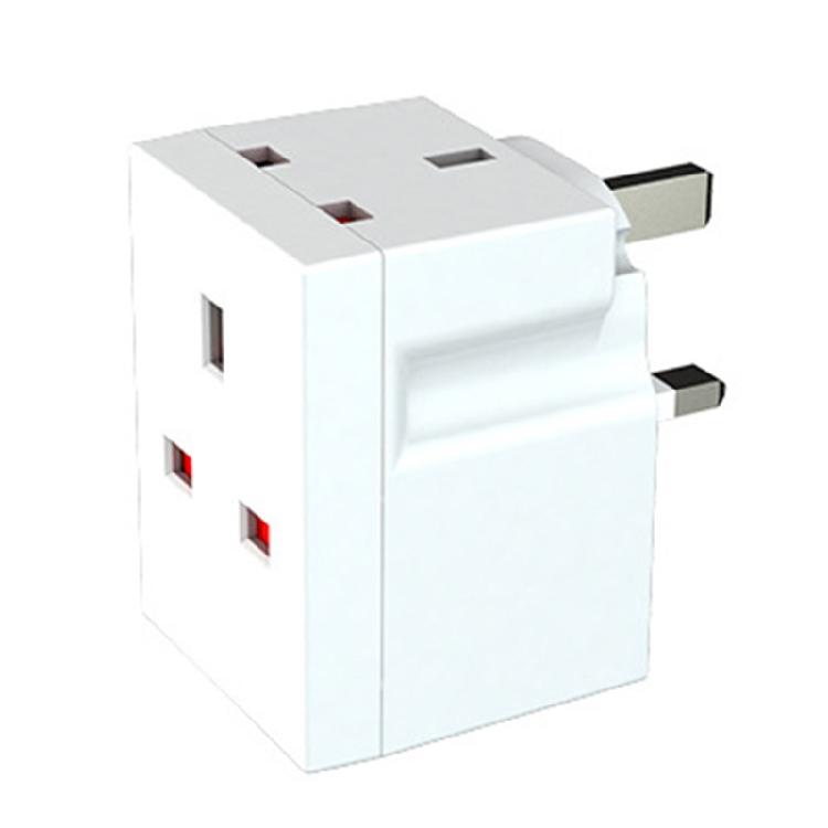 

Antiflaming Triple Plug Adaptor 3 Way UK 3 Pin Sockets Multi Plugs Extension 1 білий