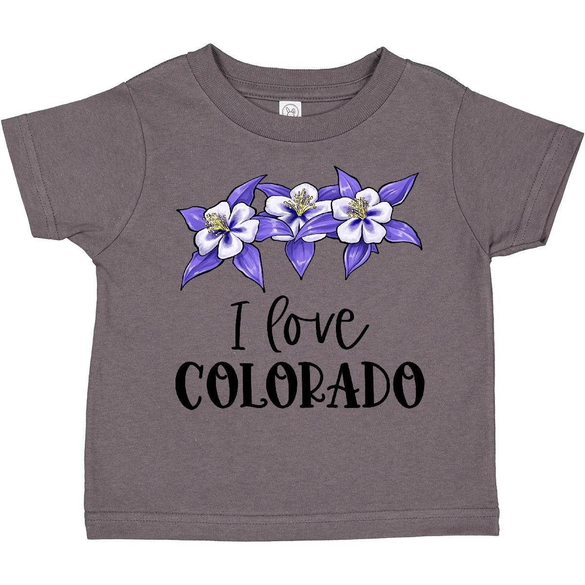 Inktastic I Love Colorado Columbine Flowers Toddler T-Shirt State Home Mountain 140