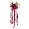 Ornement Floral pour Véhicule de Cérémonie avec Rubans de Roses Artificielles Longueurs pour Placement sur Miroir de Mariage et Accent de Voiture