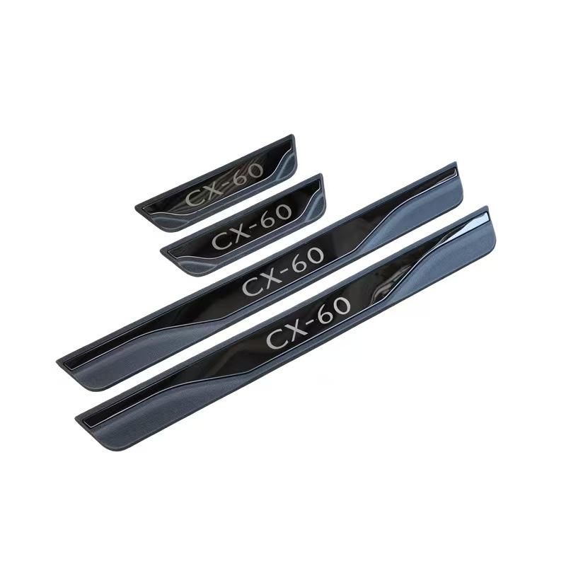 

Car Styling For Mazda CX-60 CX60 CX 60 2022 2023 Accessories Stainless Steel Door Sill Scuff Plate Protection Black carbon fiber