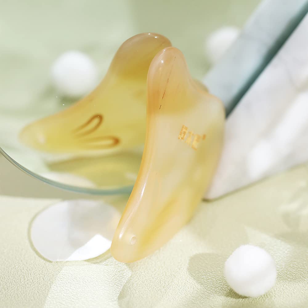 TAN MUJIANG Goat Horn Massage Moon Rabbit Design Board,