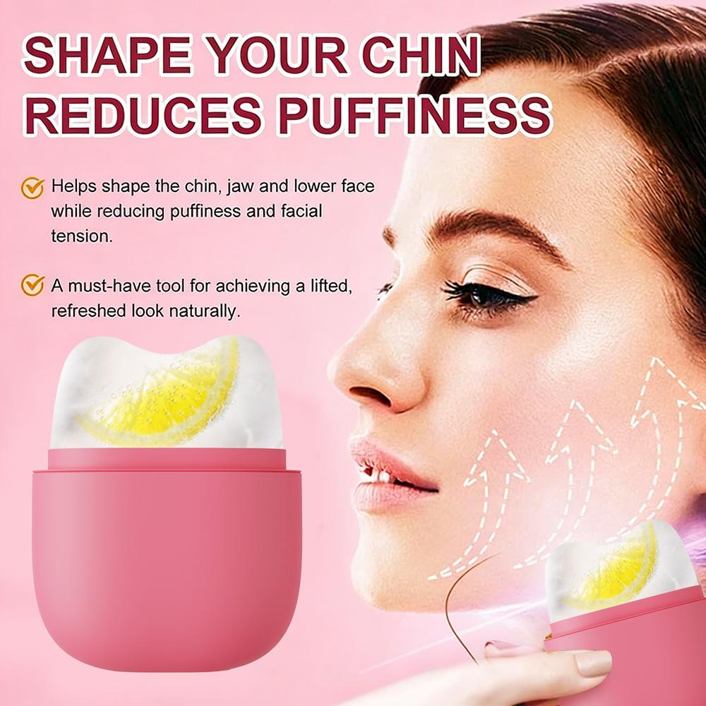 Silicone Ice Roller Face Mold 2 in 1 Ice Cube Tray with Massage Roller Pore Minimizer Depuffing Skin Tightening Tool DIY Frozen