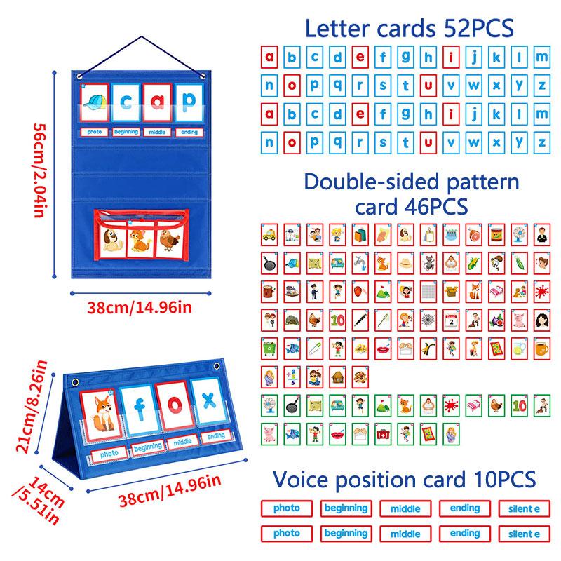 Jucării Educative Montessori Jocuri de Învățare a Ortografiei Cuvintelor Cărți Senzoriale Vizuale cu Alfabetul Set de Buzunar pentru Construcții Jucării pentru Copiii din Parohie