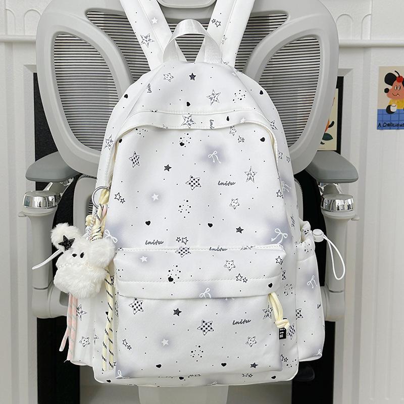 New Schoolbag, High-aesthetic Japanese Instagram-style Sweet Star Backpack, Junior High School Student Backpack for Women, Lightweight Commuter