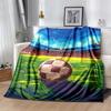 1pc Football Printing Lightweight Flannel Blanket, Comfortable and Warm Blanket, for Camping Sofa Bed and Couch Office, In All Seasons