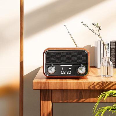 Biaoyazi YX106 Retro Bluetooth Speaker with Wireless Charging CN Plug (adapter Included)