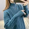 Women's Sweater Autumn and Winter Clothes Thickened High Neck Fried Dough Twists Blouse Women's Knitting Base Coat Winter