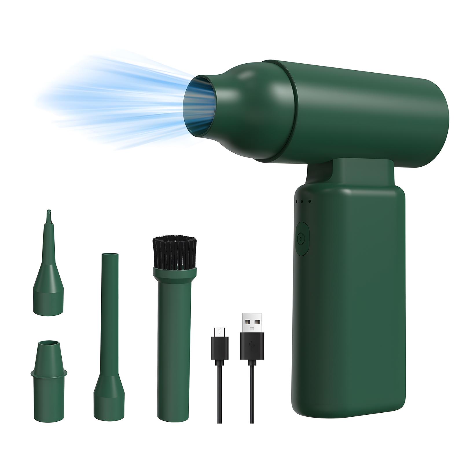 

67000 об/мин многофункциональный электрический воздушный пылесос и нагнетатель воздуха с бесщеточным двигателем перезаряжаемый беспроводной воздуходув с иглой темно-зеленого