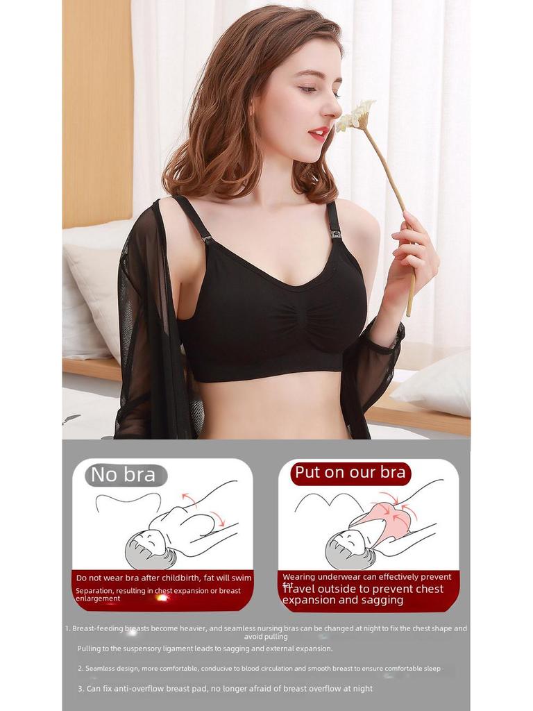 Sömlös Amning-BH med Framknäppning - Stor, Bygelfri, Anti-Häng Design