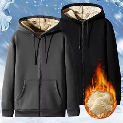Sweatshirt Coat Front Pockets Warm Zipper Jacket Women Winter Plush Lined Cardigan Hoodie Men