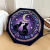 1pc Stained Glass Cats Moon Night Umbrella with Plastic Handle,Suitable for All Seasons Home Travel Outdoor UmbrellaDD063
