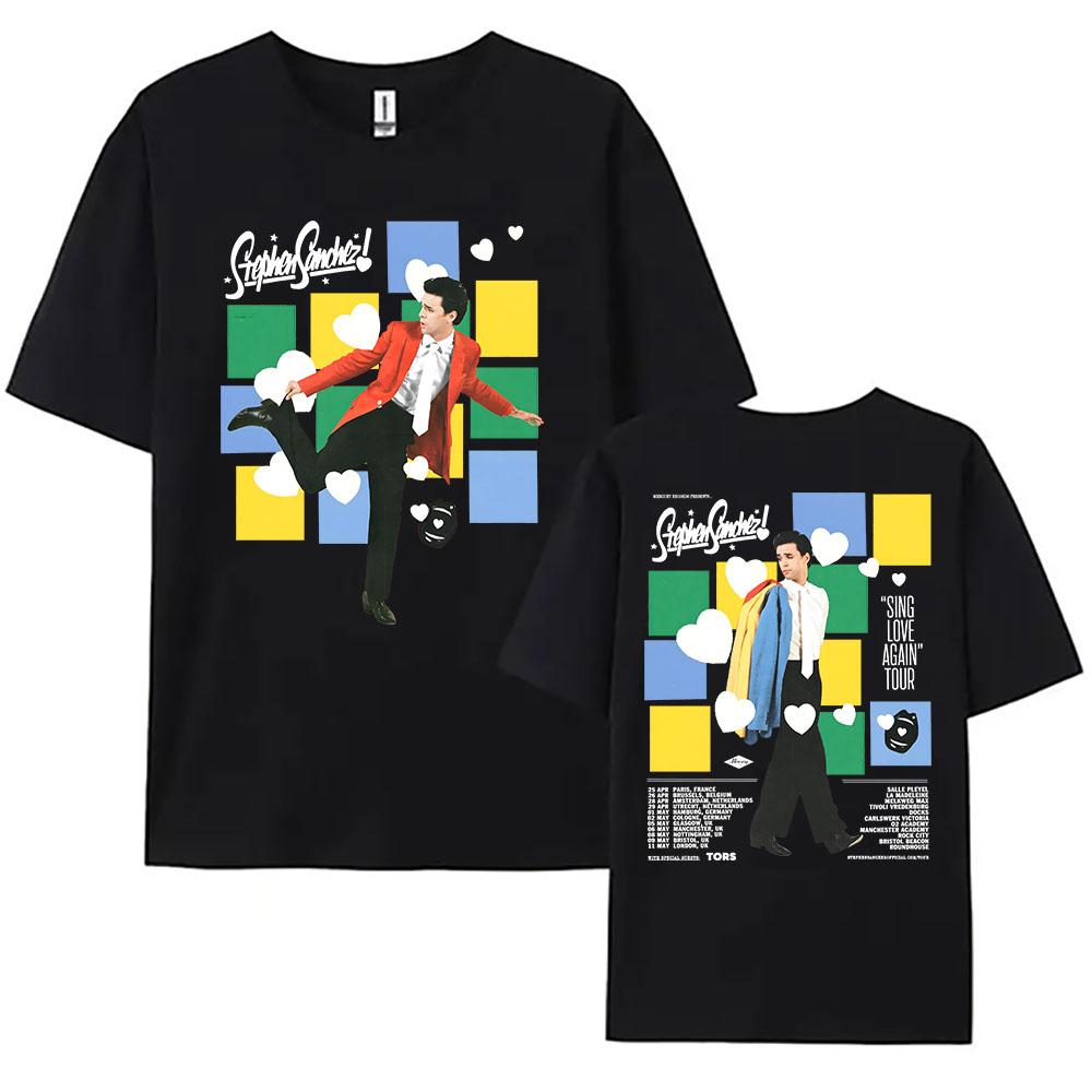 Stephen Sanchez Sing Love Again Tour 2026 T-shirt O-neck Short Sleeve Summer Women/Men Tshirts Loose Casual Design Graphic Merch XS