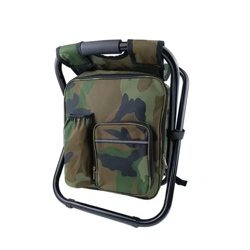 Tragbarer Klapphocker: Multifunktionaler Strand-, Angel- und Campingstuhl mit isoliertem Rucksack