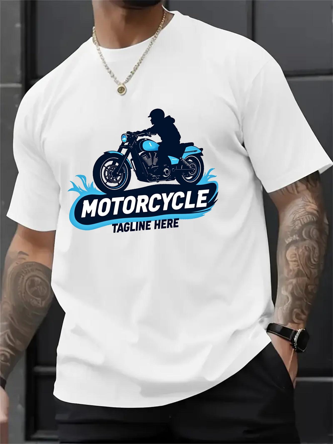 Motorcycle Graphic T-shirt - Cotton Blend XXXL