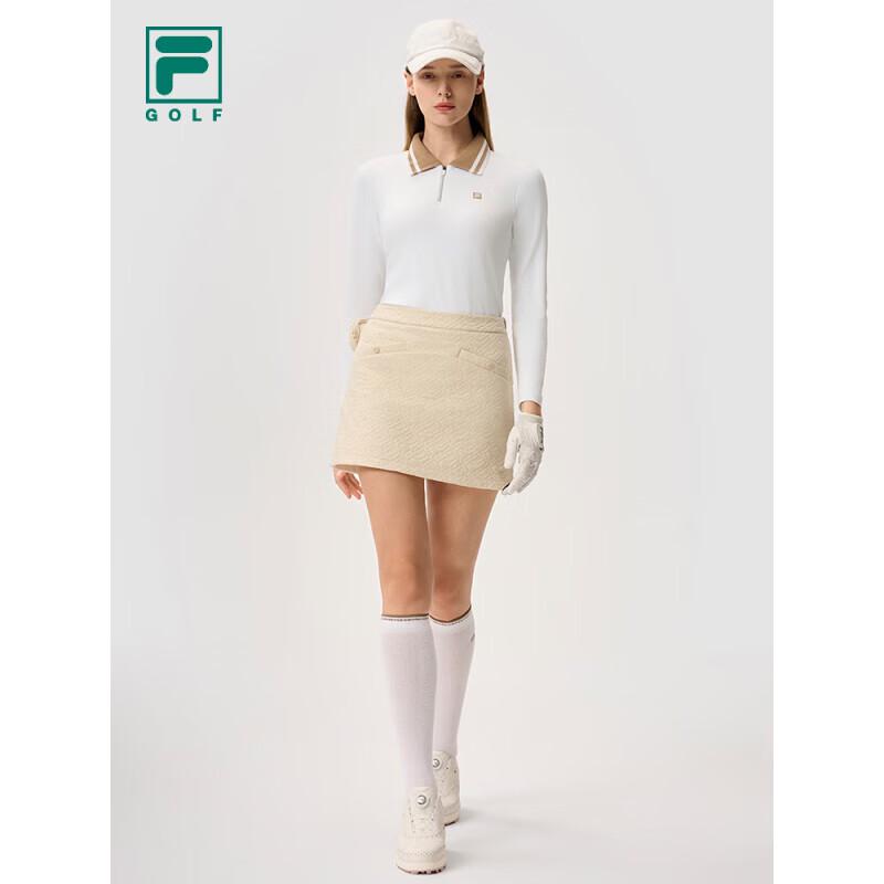 Fila Women's Knitted Long-Sleeve Golf Polo Shirt