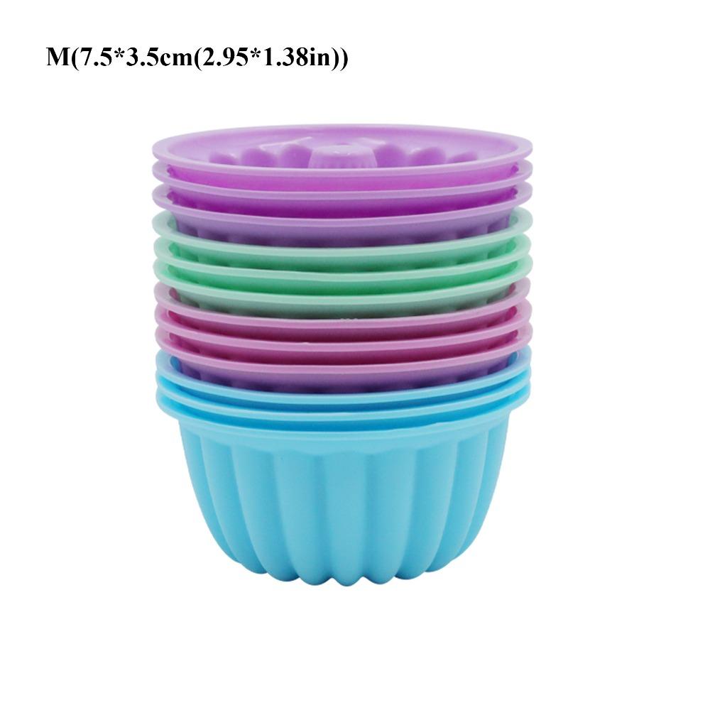 

12Pcs Mini Silicone Baking Cups Nonstick Fancy Dessert Mold High Quality Cake Pan M-12Pcs