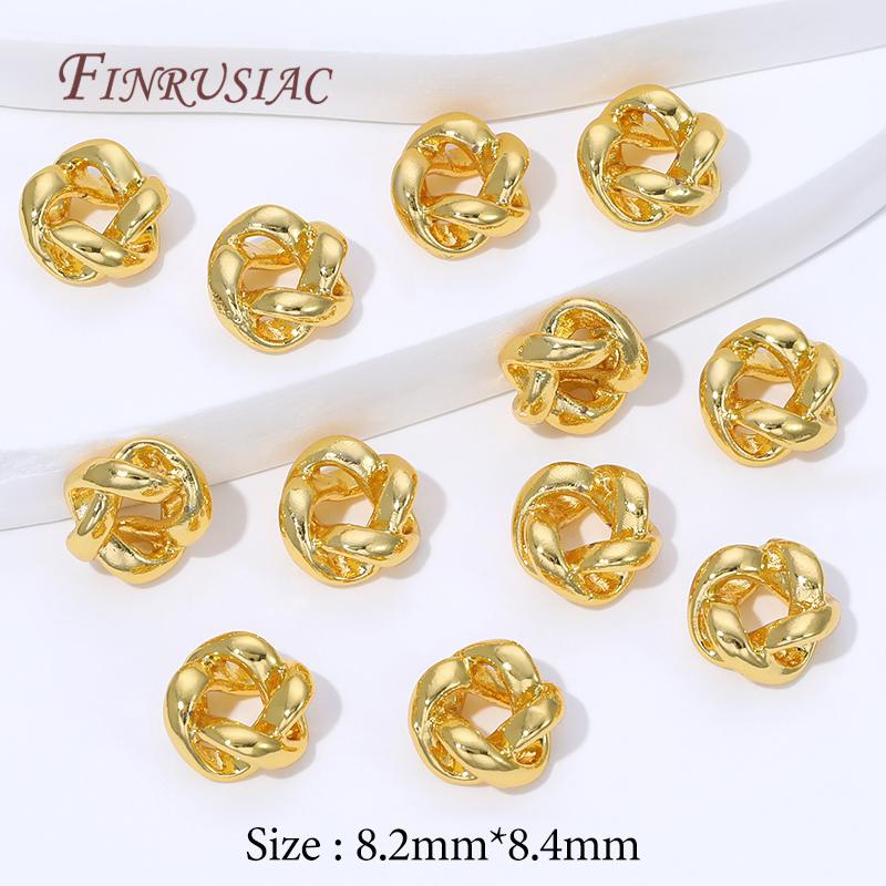 4/8Pcs 18K Gold Plated Decorative Beads,Spacer Beads For Jewelry Making,Metal Separator Bead For Bracelets DIY Accessories