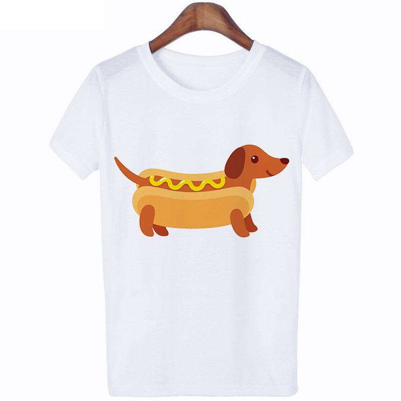Legrační trička s potiskem jezevčíka pro ženy s krátkým rukávem Y2K Top tričko s grafikou Harajuku Kawaii oblečení oversized ležérní tričko