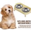 Stainless Steel Anti-Slip Cervical Protect Dual Bowl Pet Food Feeder for Cats and Dogs with Elevated Design