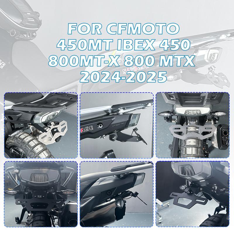 2025 Verstellbarer Kennzeichenhalter Für CFMOTO 450MT 450 MT MT450 Heckumbau Fender Eliminator Kennzeichenrahmen Halter Kit