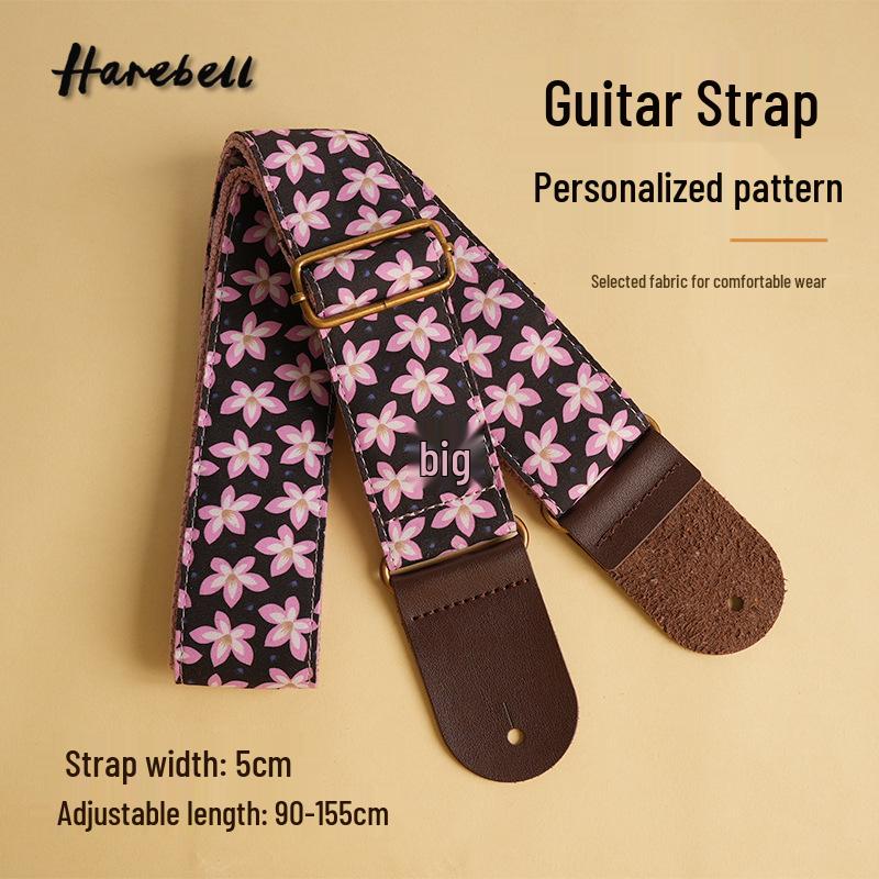 

Night Flower PO-037 Bass Guitar Strap: Lightweight, Comfortable with Dark Floral Pattern 90-155 cm