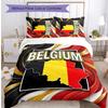 Set Biancheria da Letto Stampata Calcio Belgio 3 Pezzi Copriletto Traspirante Accogliente come Regalo per Inaugurazione Casa o Festa