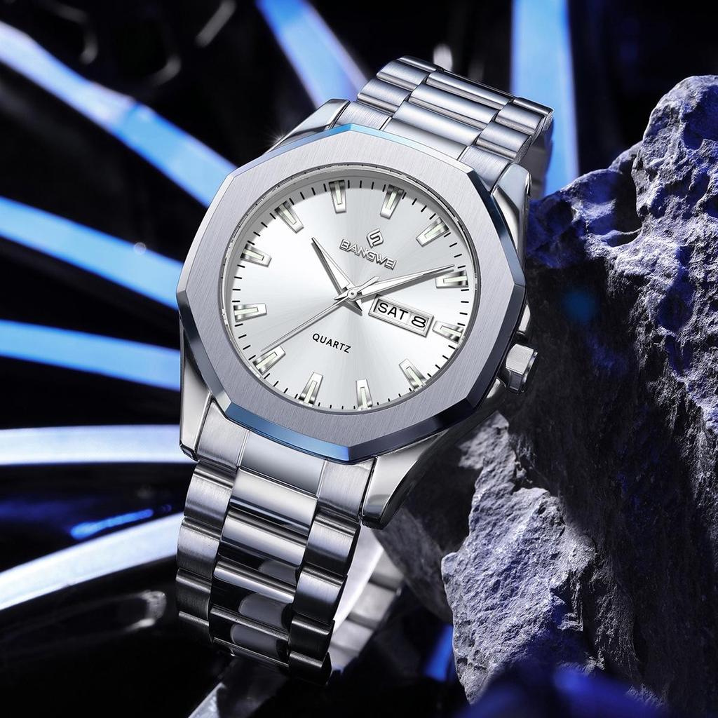 Luxury Men Wristwatch Waterproof Luminous Week Date Casual Man Clock Stainless Steel Quartz Fashion Men's Watches Reloj