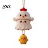 Crochet Ghost Hanging Decor Halloween Decoration, Handmade Ornament for Car Backpack Charms Rearview Mirror, Knit Yarn Pendant Holiday Hand Woven