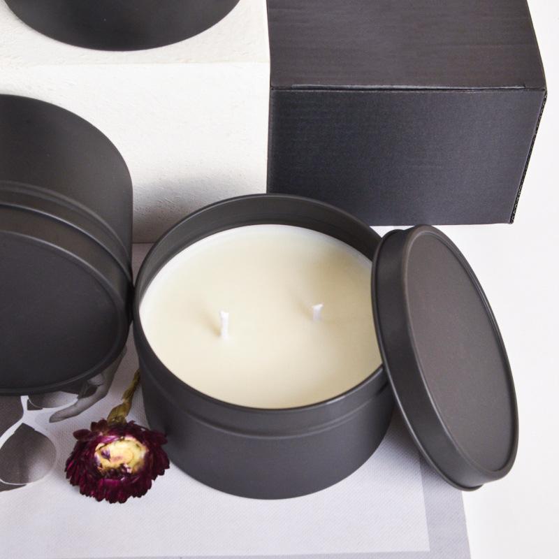 Black Tinplate Scented Candle, Scented Soy Wax Glass Cup Ornament, Holiday Gift Scented Candle