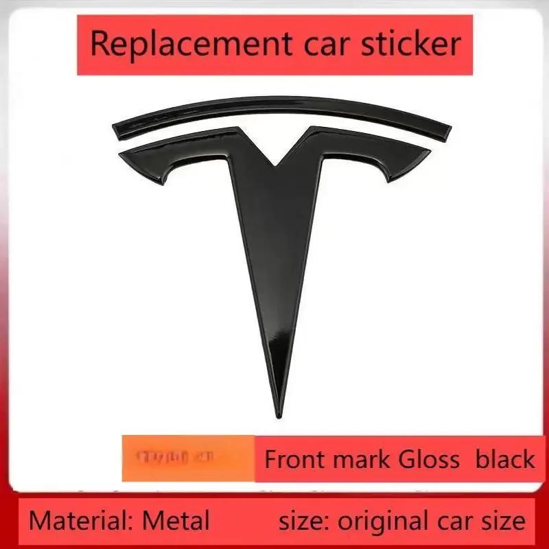 Naklejka Samochodowa 2025 Gorący Metal Dla Tesli - Emblemat Przód Samochodu Emblemat Bagażnika Tylnego Pasuje do Modelu 3 Model Y wymiana logo tył i r