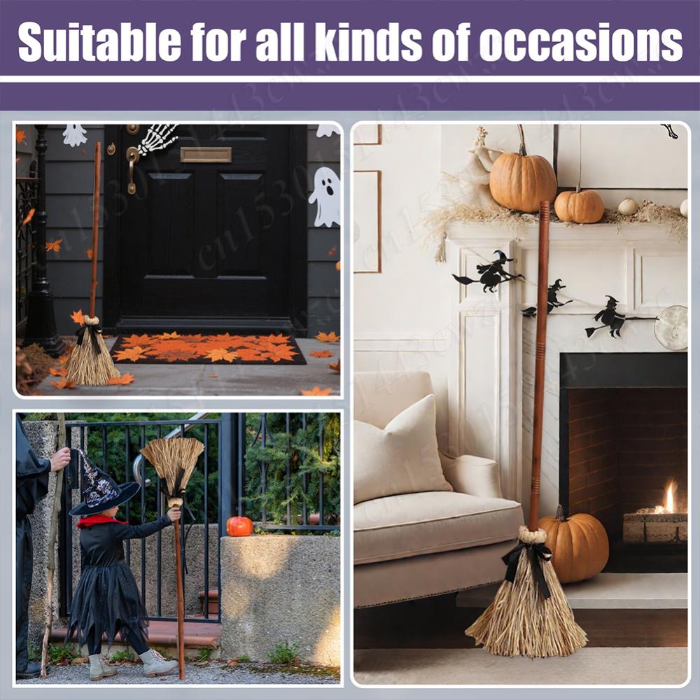 Halloween Floating Witch's Broom Spooky Sounds Haunted Dancing Broom DIY Magic Enchanter Sorceress Carnival Party Costume Props