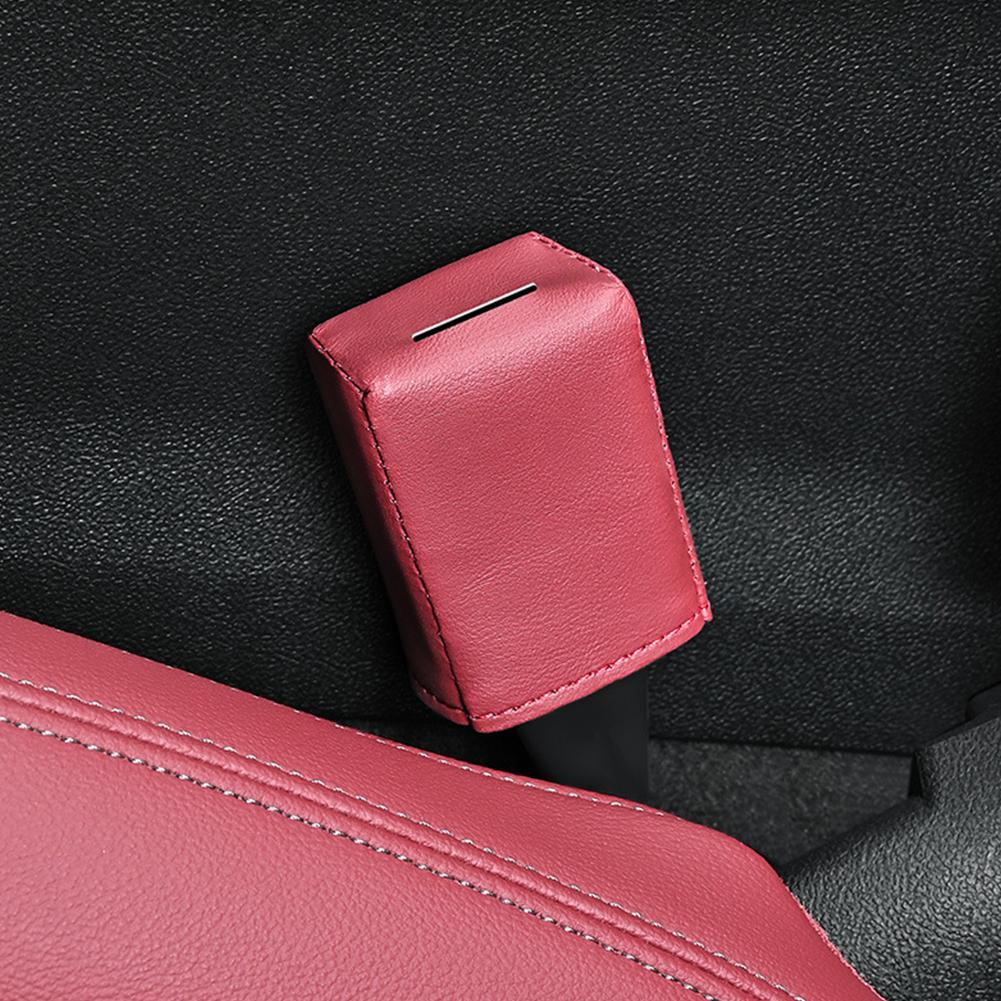 One Car Seat Belt Socket Protective Cover Decorative Leather Cover Protective Protective Leather Decorative Cover I5O3