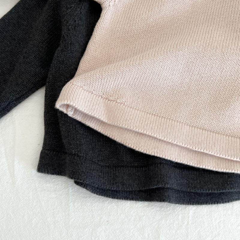 Babytoppar 2022 höst baby stickade tröjor pullover bas toppar barn topp beige tröja