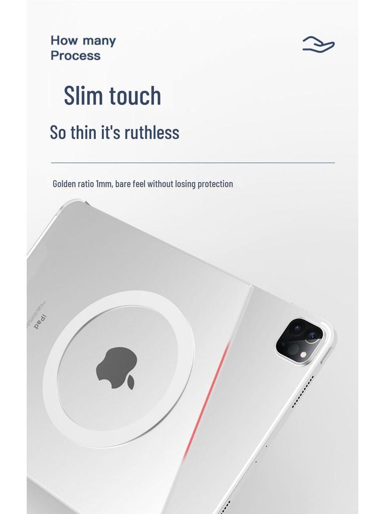 2022 iPad Pro 11-inch Magnetic Rotating Case for Mini 6, 10.2-inch, and Air 4/5, 12.9-inch, Transparent Protective Cover.