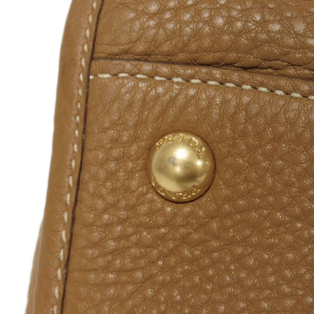 Used Vitello Dyno Bag BL0805 7922 2-Way Shoulder Bag with Metal Logo, Brown (11569) Unisex from Japan AUTHENTIC